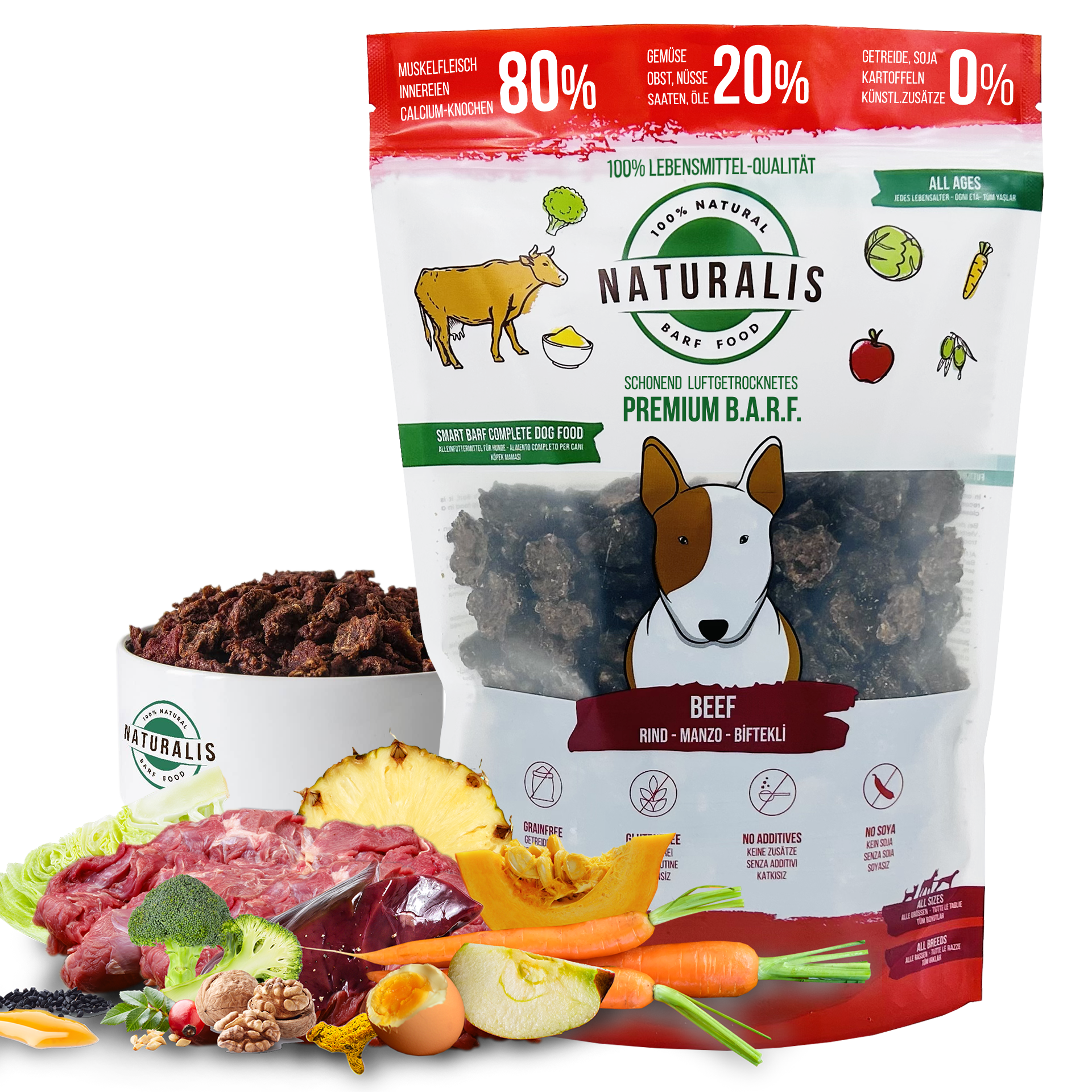 Smart 80 BARF Cibo Secco per Cani Barf Manzo