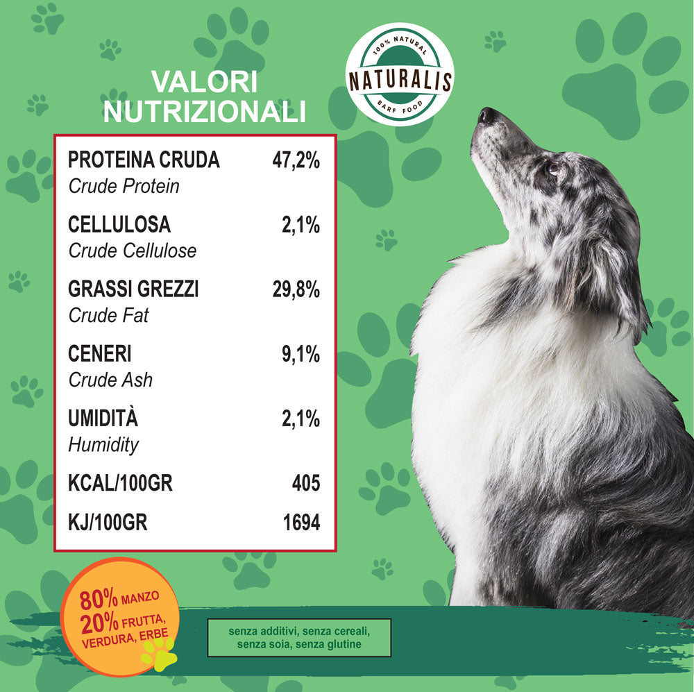 Smart 80 BARF Cibo Secco per Cani Barf Manzo